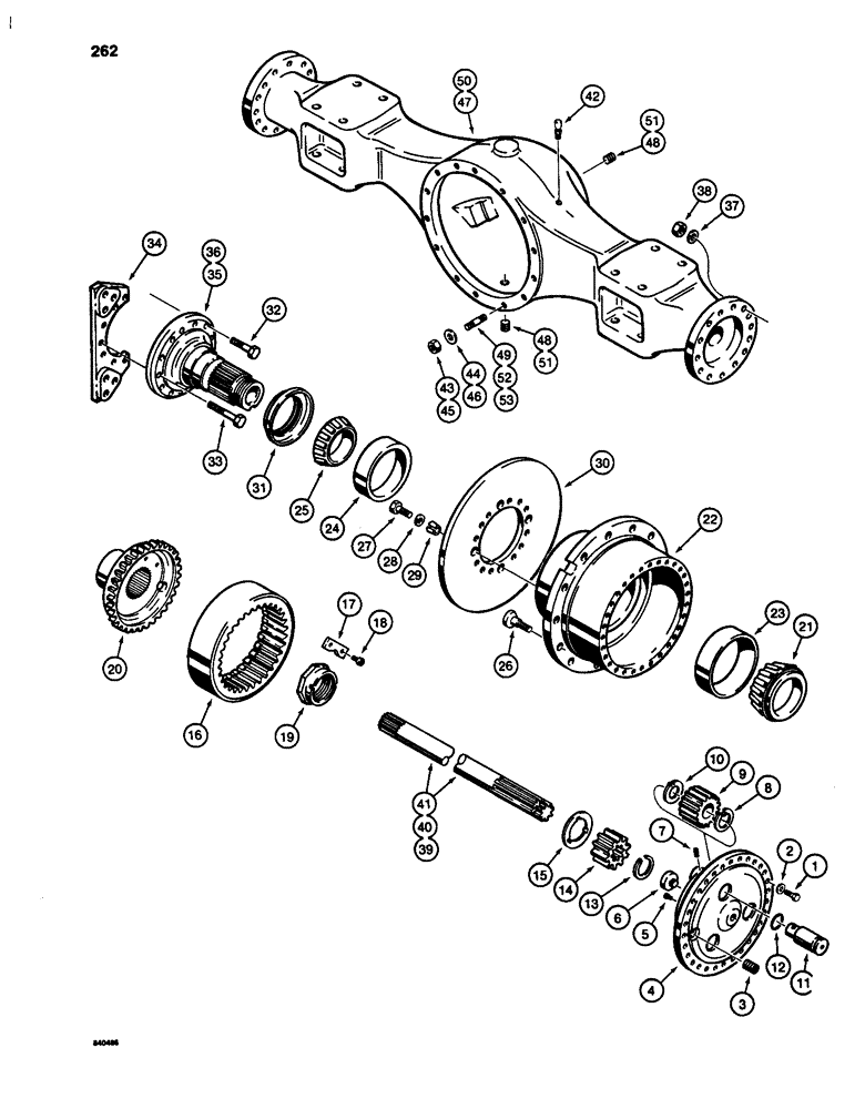 Схема запчастей Case W24C - (262) - AXLE HOUSING AND PLANETARY - ROCKWELL (06) - POWER TRAIN