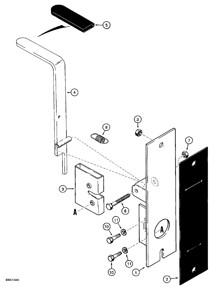 Схема запчастей Case 621B - (9-072) - ROTARY WINDOW LOCK (09) - CHASSIS/ATTACHMENTS