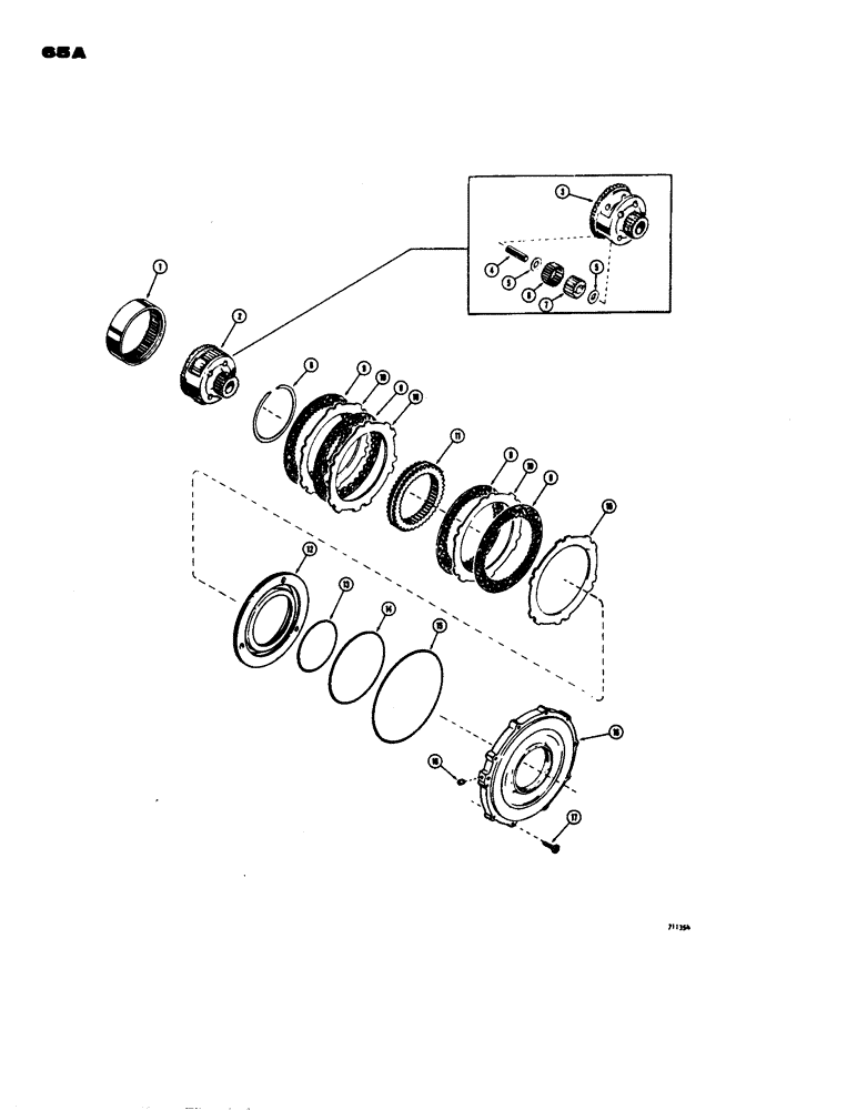 Схема запчастей Case W24 - (065A) - TRANSMISSION, FORWARD CLUTCH AND PLANETARY, TRANSMISSION SN. 35042 AND AFTER (06) - POWER TRAIN