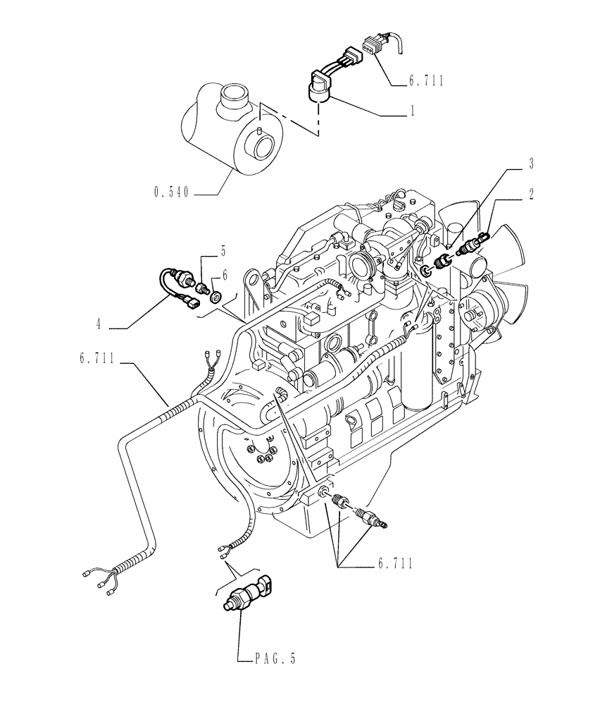 Схема запчастей Case 1850K - (6.712[03]) - ELECTRIC COMPONENTS Electrical System / Decals