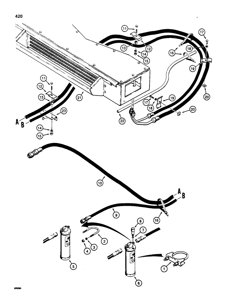 Схема запчастей Case W20B - (420) - AIR CONDITIONING LINES (09) - CHASSIS/ATTACHMENTS