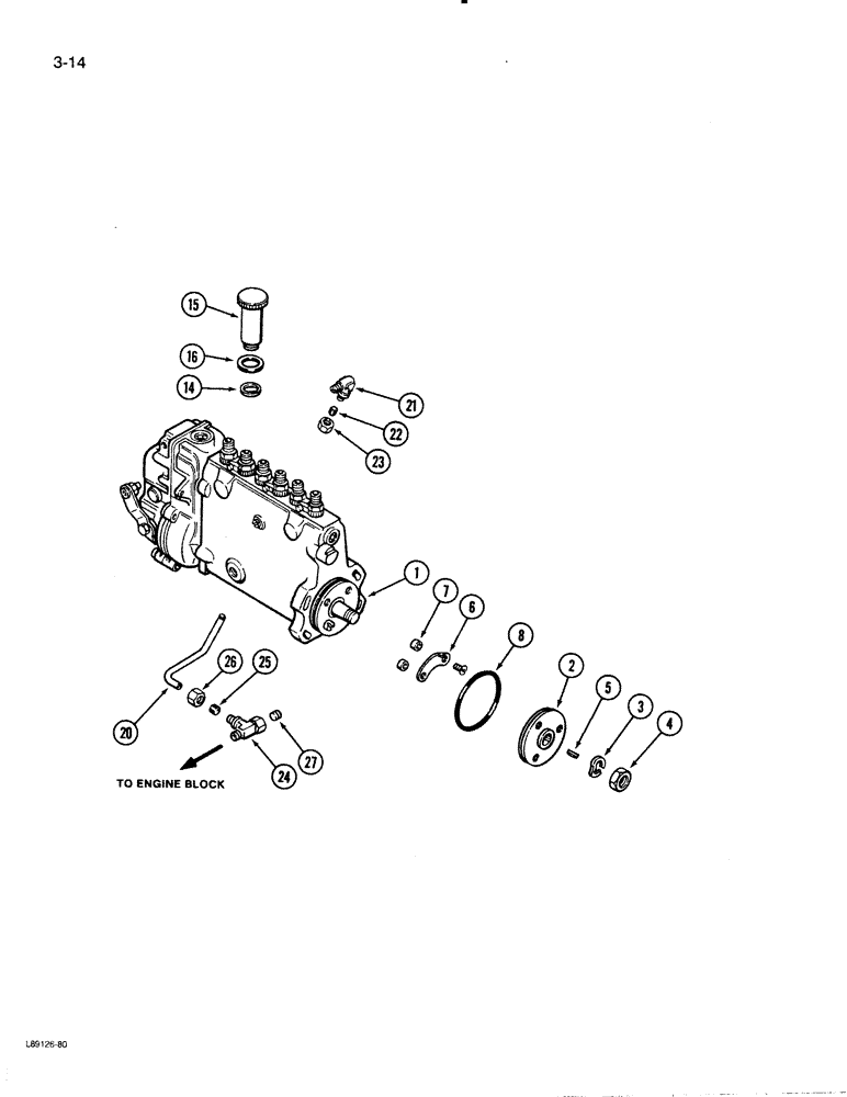 Схема запчастей Case W30 - (3-14) - FUEL INJECTION PUMP, 504BDT ENGINE (03) - FUEL SYSTEM