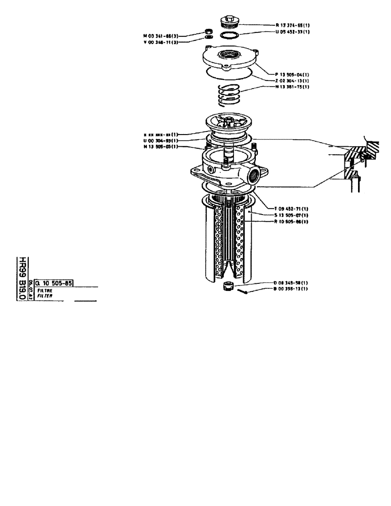 Схема запчастей Case 90BCL - (311) - FILTER (07) - HYDRAULIC SYSTEM