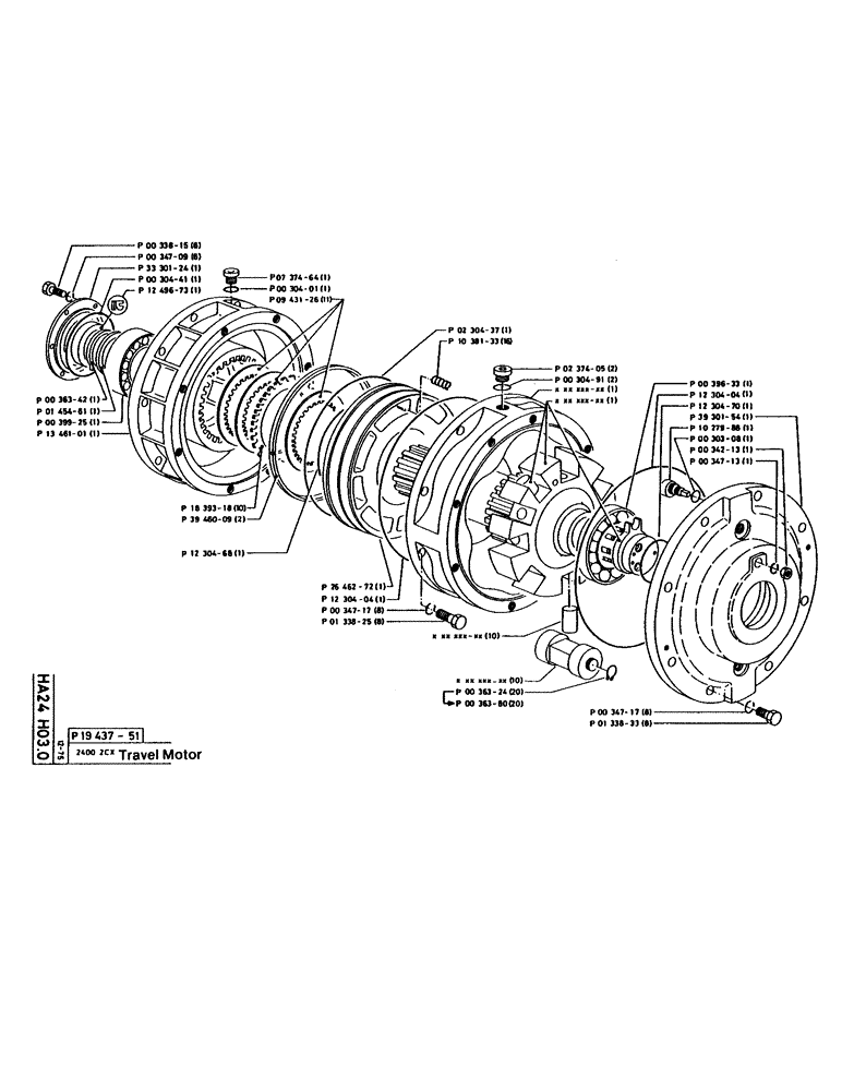 Схема запчастей Case 160CL - (43) - TRAVEL MOTOR (07) - HYDRAULIC SYSTEM