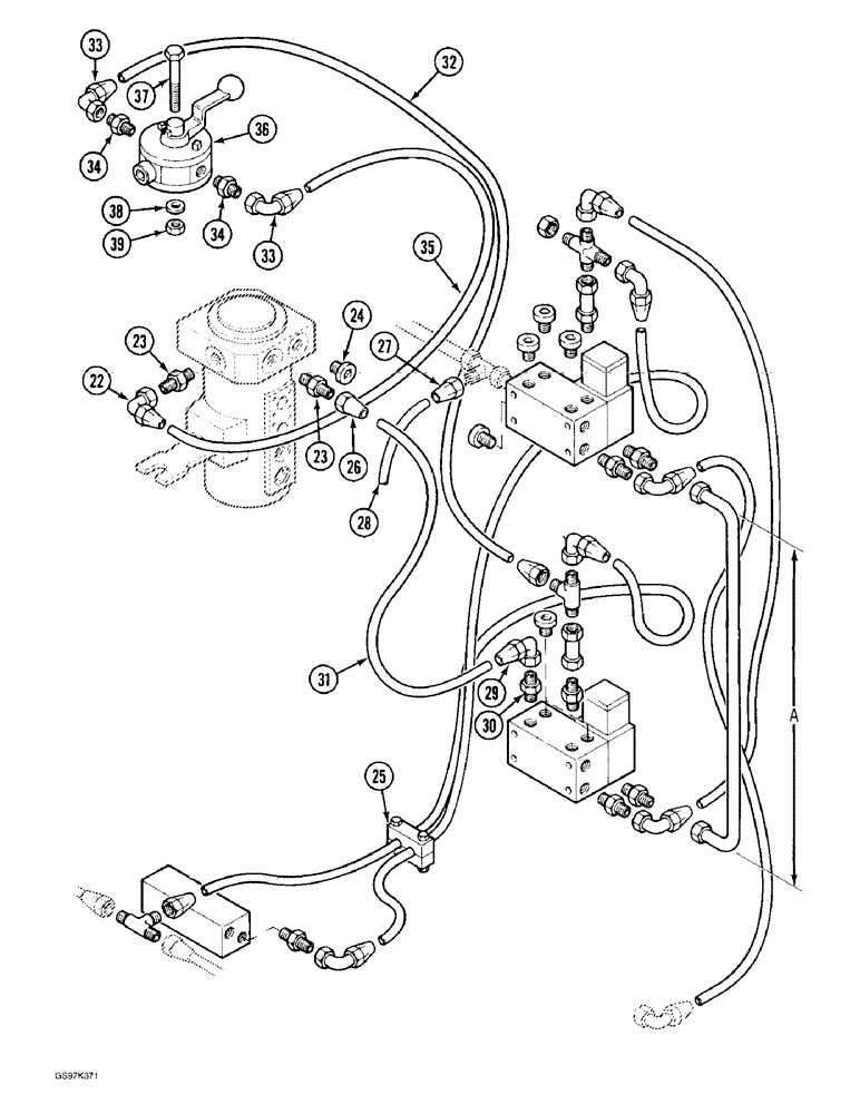 Схема запчастей Case 170C - (8-042) - HYDRAULIC CONTROL CIRCUIT, FOR SOLENOID CONTROL VALVES (08) - HYDRAULICS