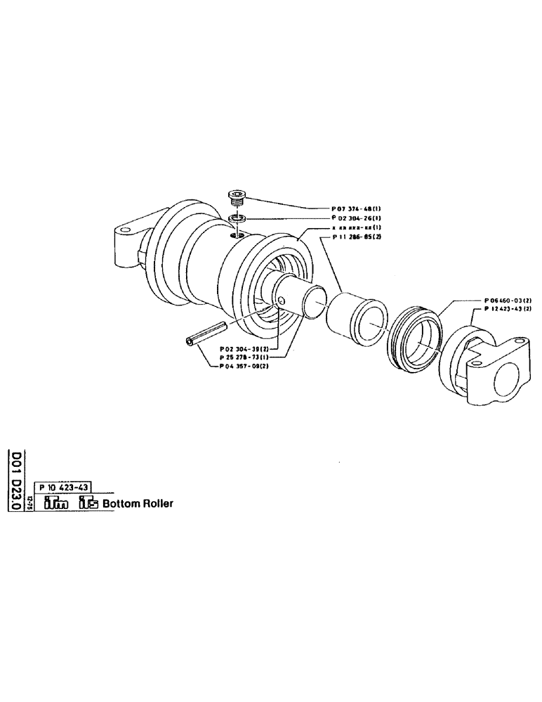 Схема запчастей Case 160CL - (33) - BOTTOM ROLLER (04) - UNDERCARRIAGE