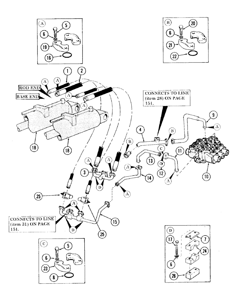 Схема запчастей Case 120 - (143) - HOIST CYLINDER HYDRAULICS (35) - HYDRAULIC SYSTEMS