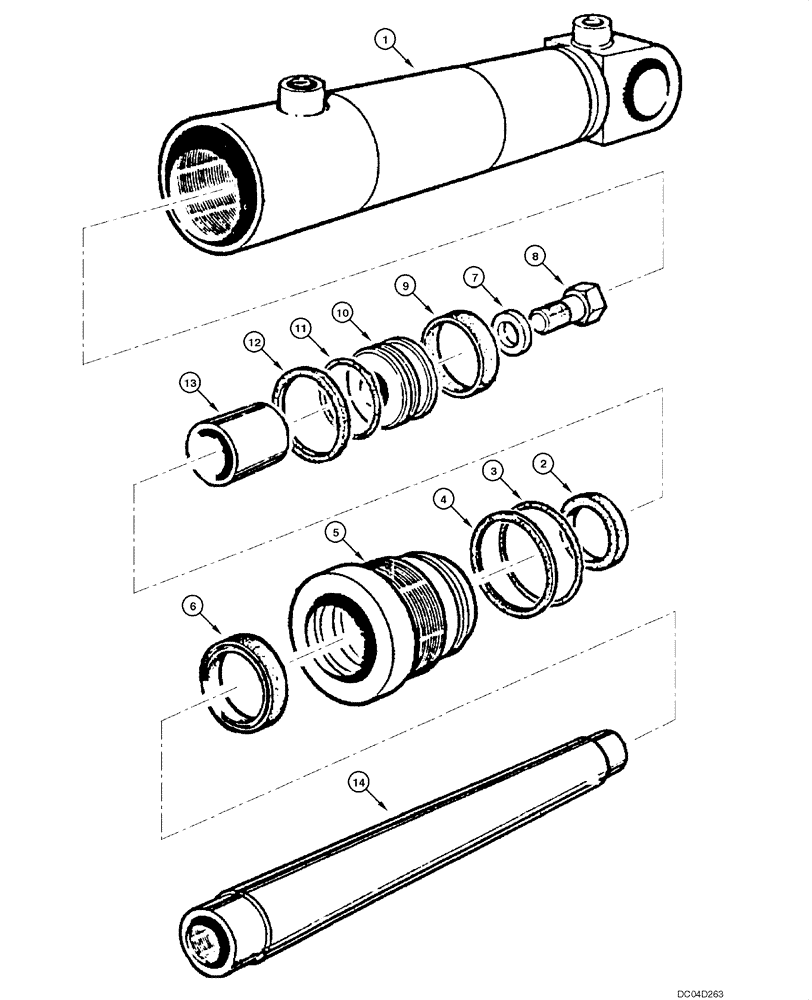 Схема запчастей Case 865 - (05.03[00]) - STEERING CYLINDER - ASSEMBLY (05) - STEERING