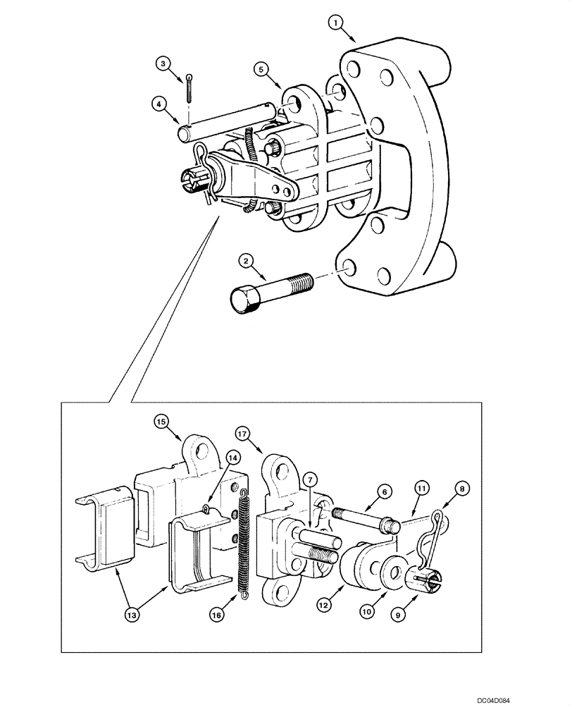 Схема запчастей Case 885 - (07.04[00]) - TRANSMISSION CALIPER (07) - BRAKES