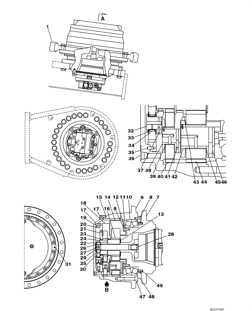 Схема запчастей Case CX800 - (06-02) - FINAL DRIVE - GEAR ASSY, REDUCTION (06) - POWER TRAIN