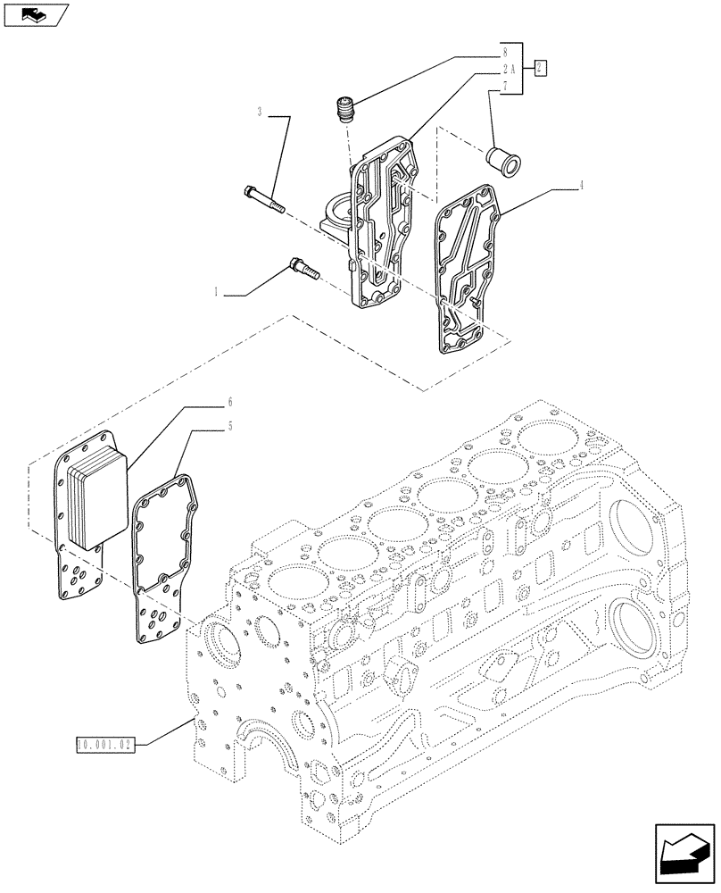 Схема запчастей Case F4DFE6132 A002 - (10.408.01) - HEAT EXCHANGER - ENGINE (2854226) (10) - ENGINE