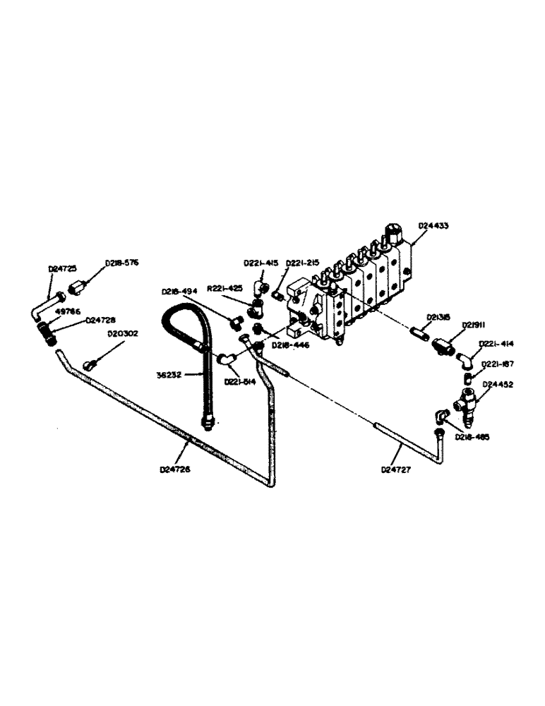 Схема запчастей Case 310 - (36) - HIGH PRESSURE CARRY-OVER HYDRAULICS 