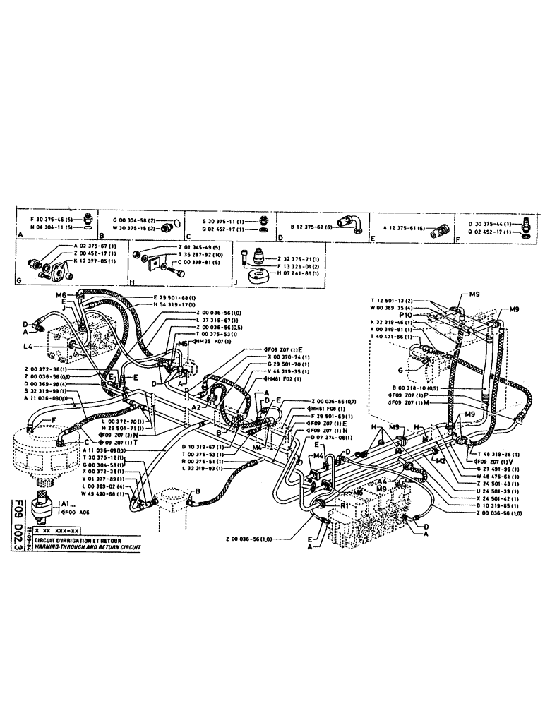Схема запчастей Case 160CK - (110) - WARMING THROUGH AND RETURN CIRCUIT (07) - HYDRAULIC SYSTEM