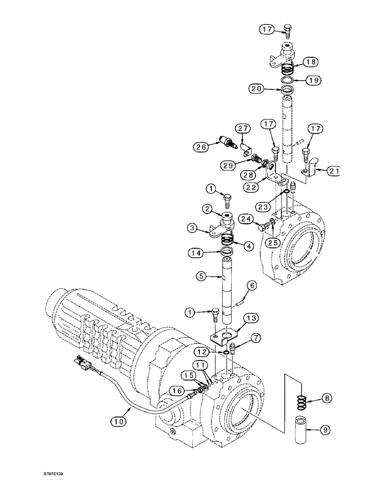 Схема запчастей Case 580L - (7-004) - REAR DRIVE AXLE, PARKING BRAKE (07) - BRAKES