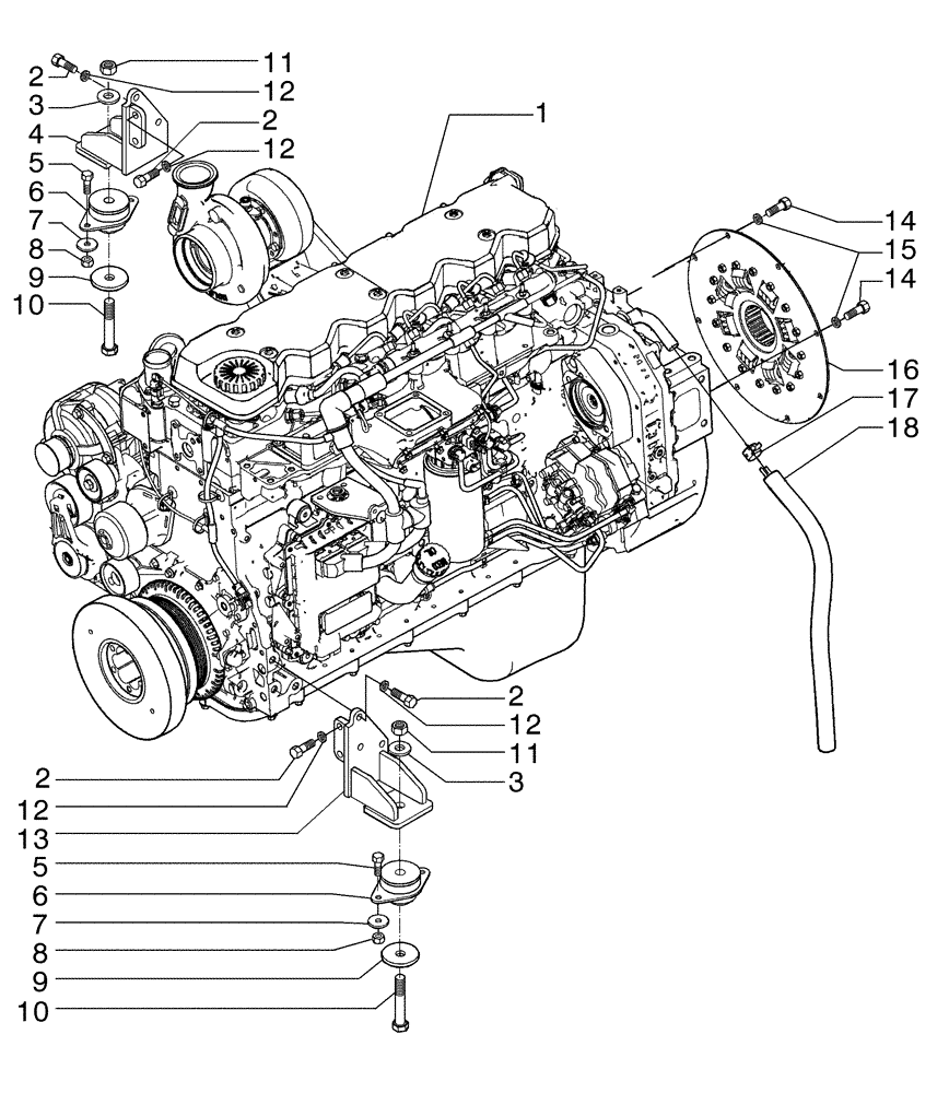 Схема запчастей Case 865B AWD - (02-02[01]) - ENGINE AND SUPPORTS (02) - ENGINE