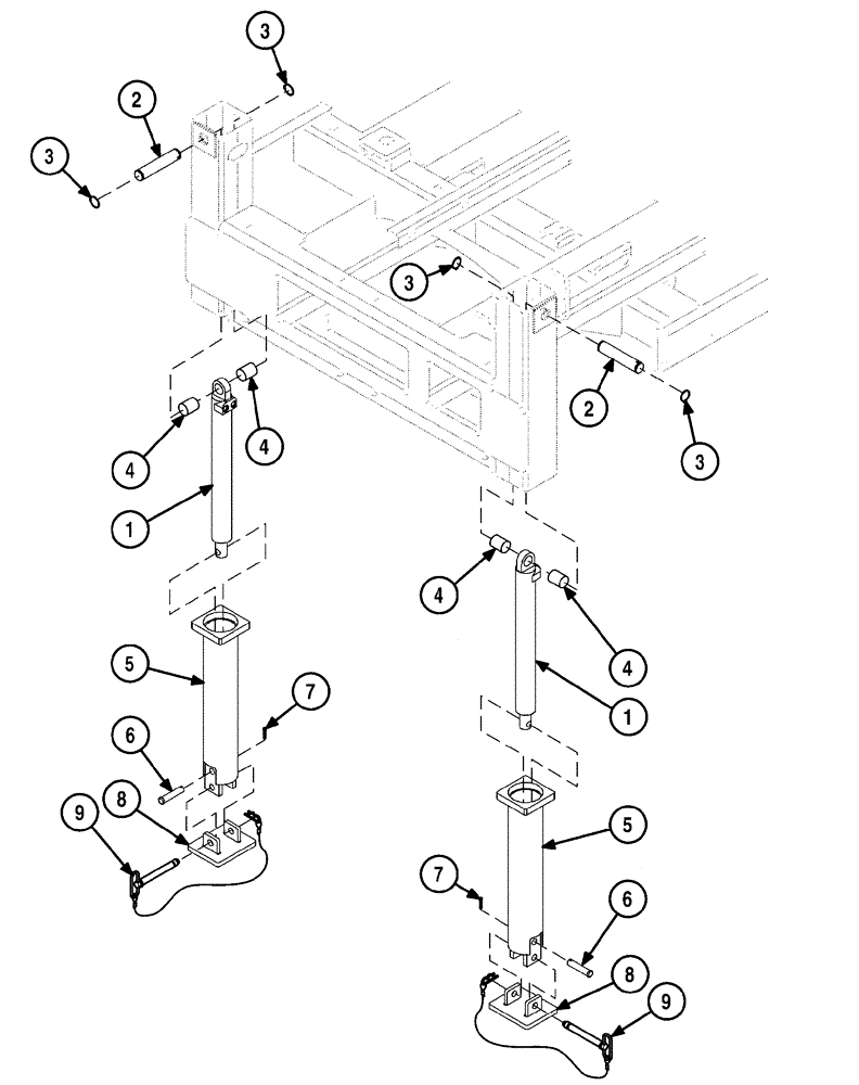 Схема запчастей Case 6010 - (09-13) - STABILIZERS (89) - TOOLS