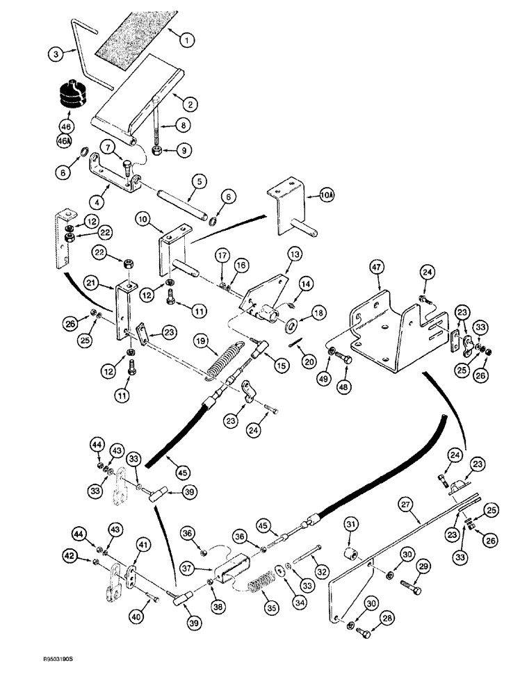 Схема запчастей Case 921 - (3-006) - FOOT THROTTLE CONTROL (03) - FUEL SYSTEM