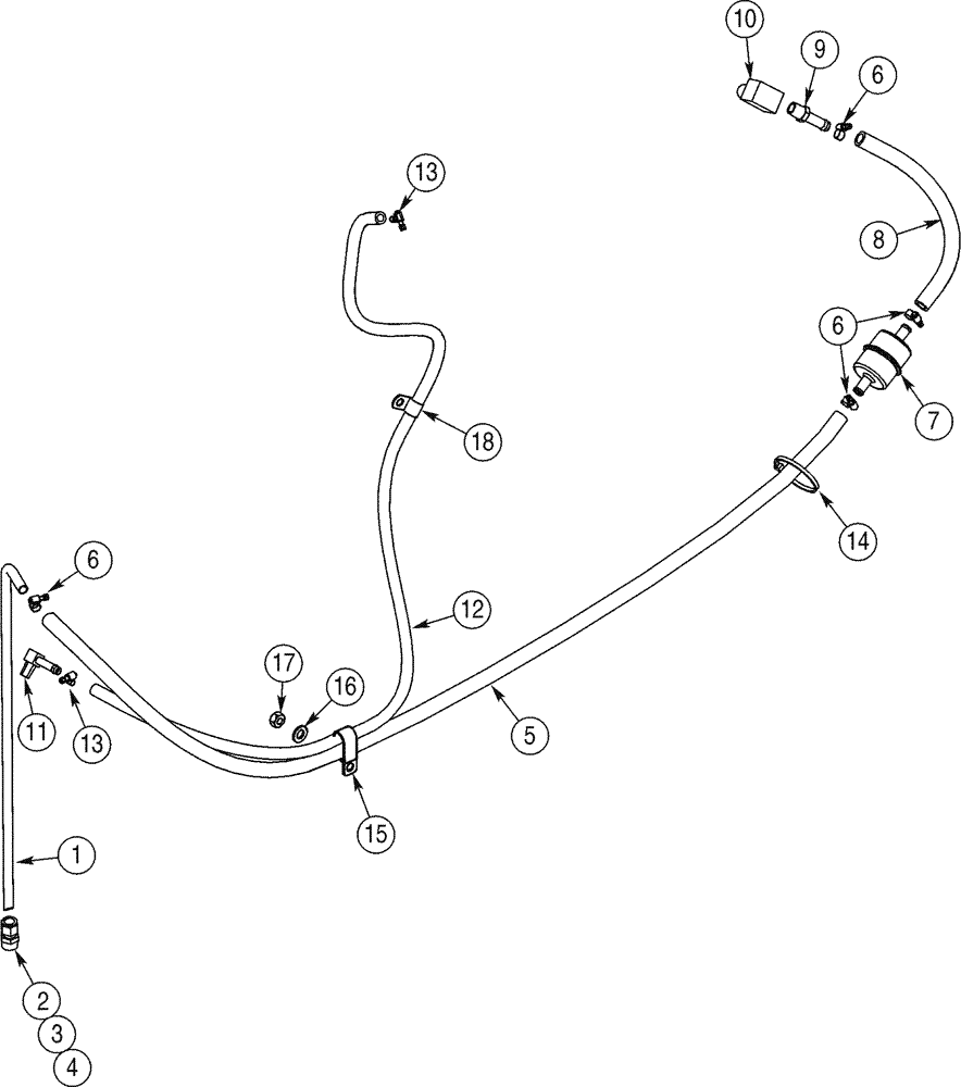 Схема запчастей Case 821C - (03-05) - FUEL LINES FILTER, IN-LINE FUEL (03) - FUEL SYSTEM