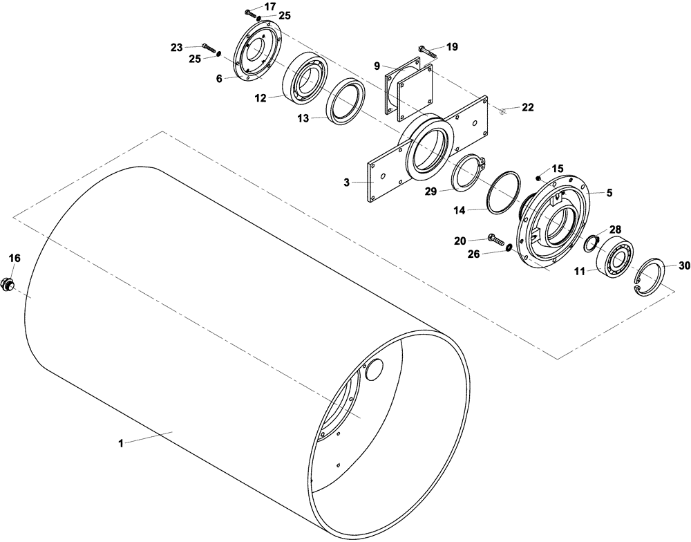 Схема запчастей Case DV204 - (12-2B/4[01]) - VIBRATORY - DRUM (12) - Chassis/Attachments