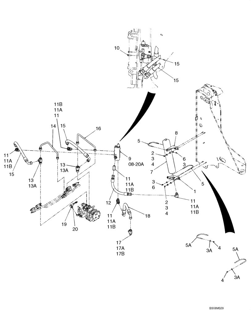 Схема запчастей Case 521E - (08-20) - HYDRAULICS - RIDE CONTROL (08) - HYDRAULICS