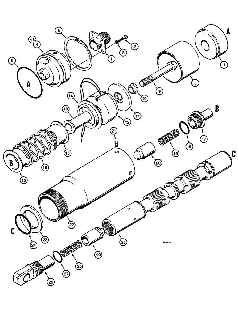 Схема запчастей Case W14 - (504) - D71228 AND D71231 BUCKET SPOOL (PARKER) (08) - HYDRAULICS