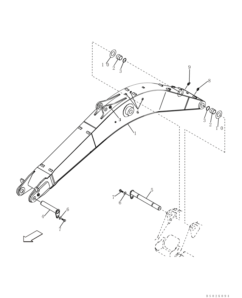 Схема запчастей Case CX330 - (09-43) - BOOM (09) - CHASSIS
