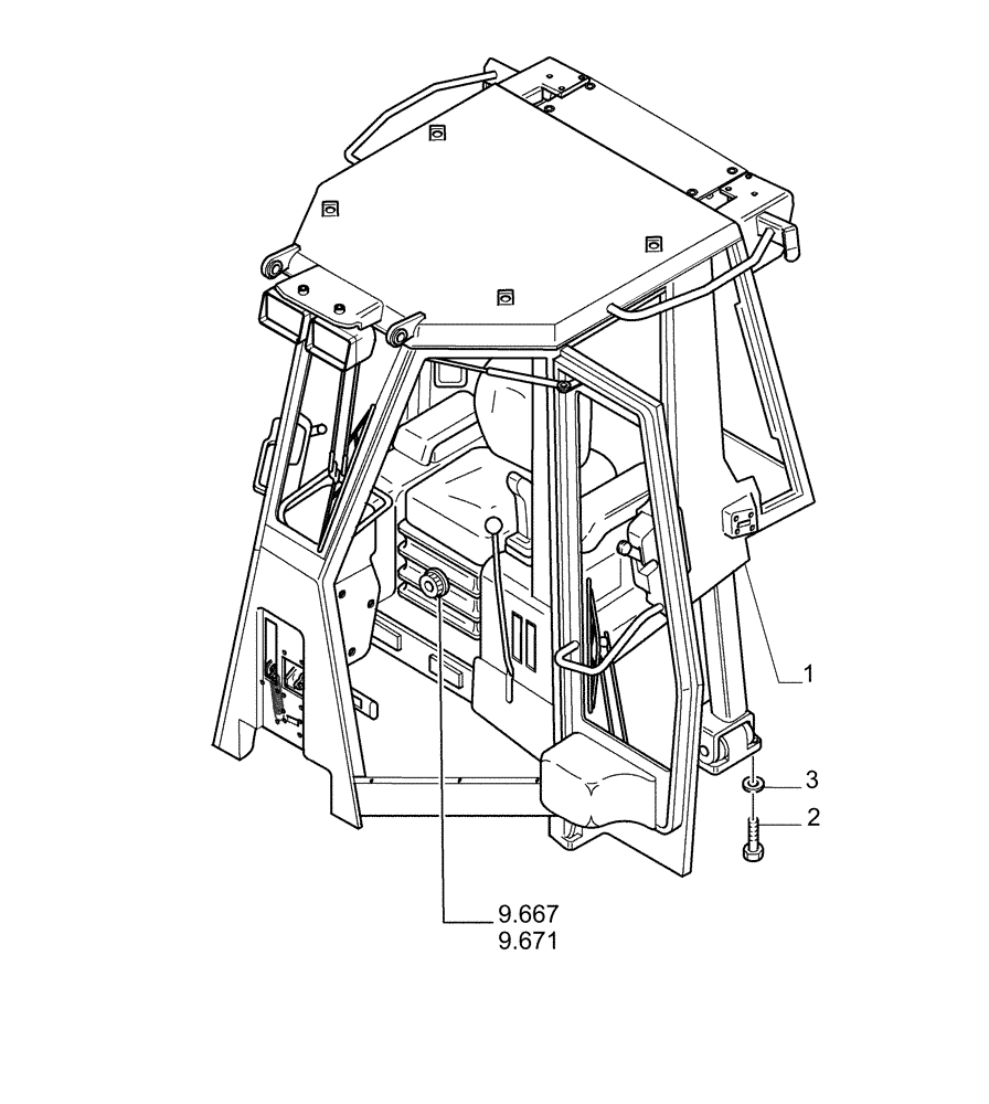 Схема запчастей Case 1850K - (9.654[01]) - ROPS CAB WITH CONDITIONER - OPTIONAL CODE 784110131 (19) - OPTIONS