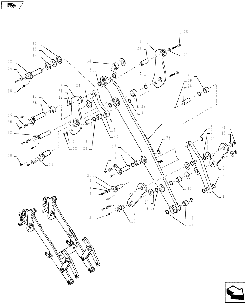 Схема запчастей Case 721F - (39.100.07) - FRAME - LOADER LIFT AND LINKAGE ( XT ) (39) - FRAMES AND BALLASTING