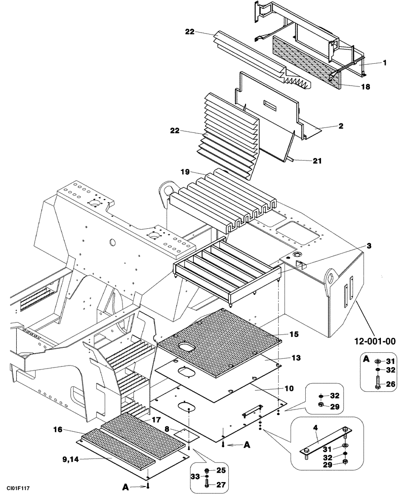 Схема запчастей Case SR15 - (12-001-01[01]) - SOUNDPROOFING (09) - CHASSIS/ATTACHMENTS
