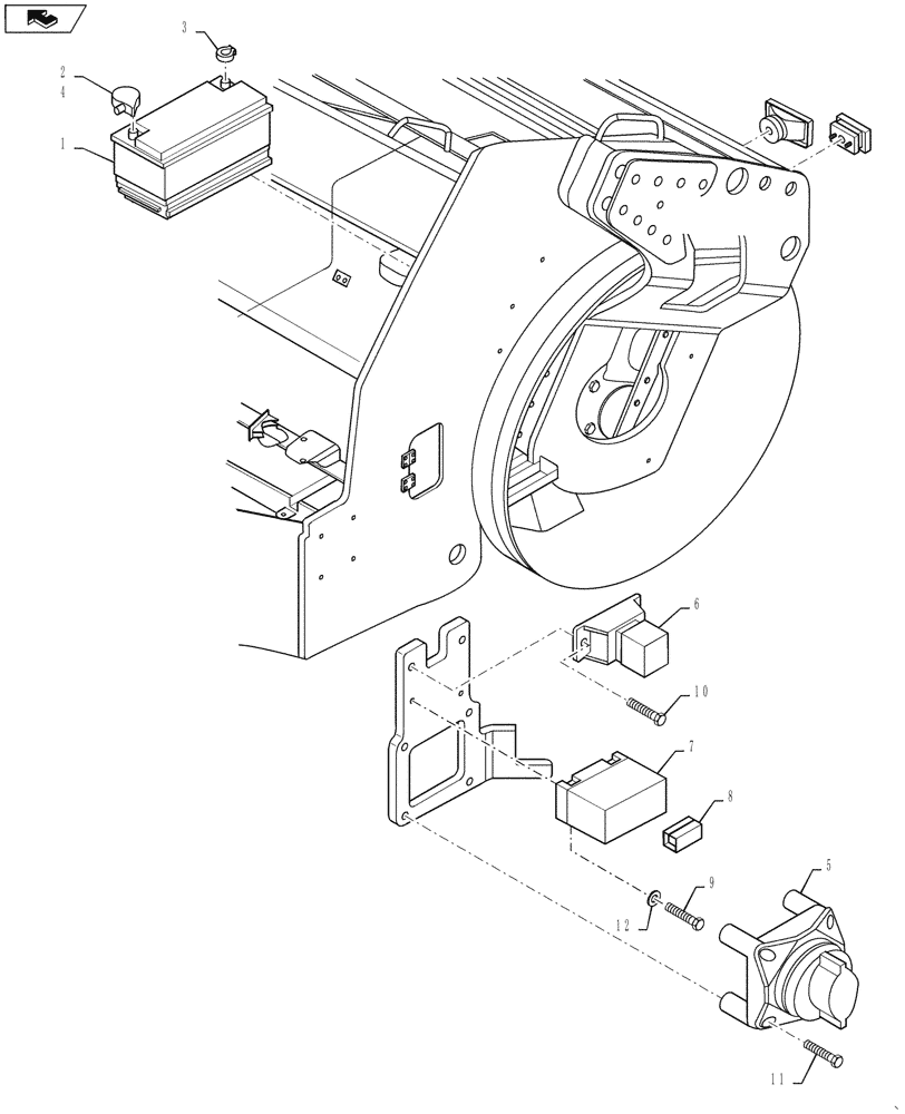 Схема запчастей Case DV207 - (55.302.02) - BATTERY, CUTOUT SWITCH AND FUSE (55) - ELECTRICAL SYSTEMS