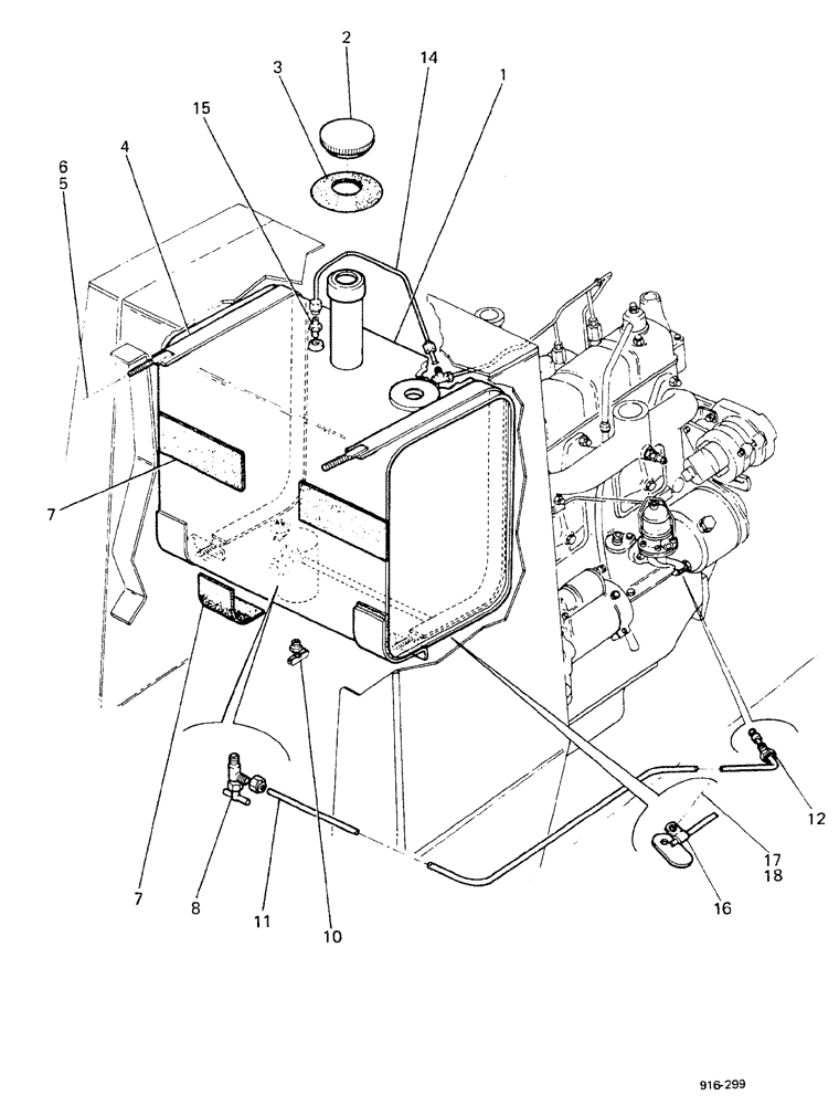 Схема запчастей Case 580F - (048) - FUEL TANK AND FUEL LINES (10) - ENGINE