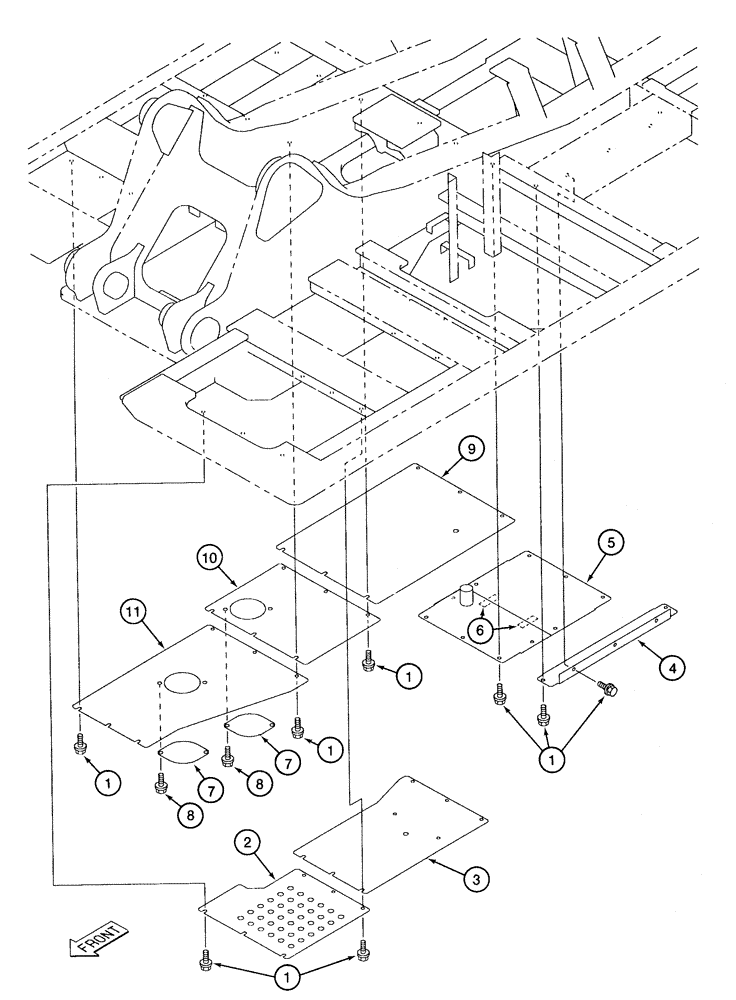 Схема запчастей Case 9050B - (9-008) - TURNTABLE ACCESS COVERS (09) - CHASSIS