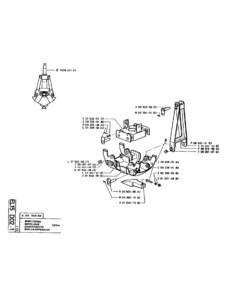 Схема запчастей Case LC80M - (145) - BORING GRAB 