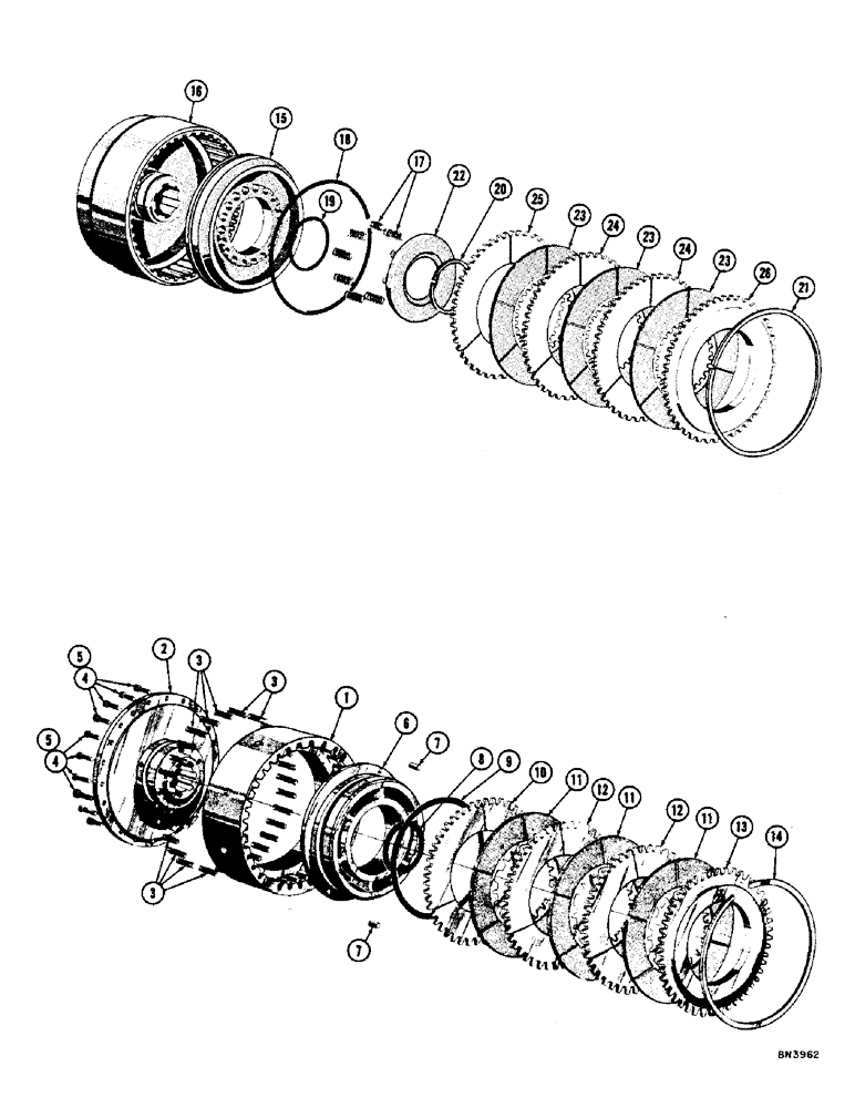 Схема запчастей Case 800 - (096) - HYDRAULIC CLUTCH PARTS (07) - HYDRAULIC SYSTEM