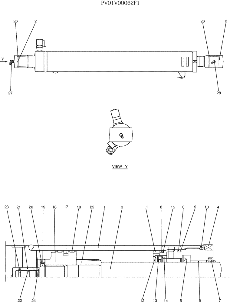 Схема запчастей Case CX27B - (07-032) - CYLINDER ASSY, ARM (35) - HYDRAULIC SYSTEMS