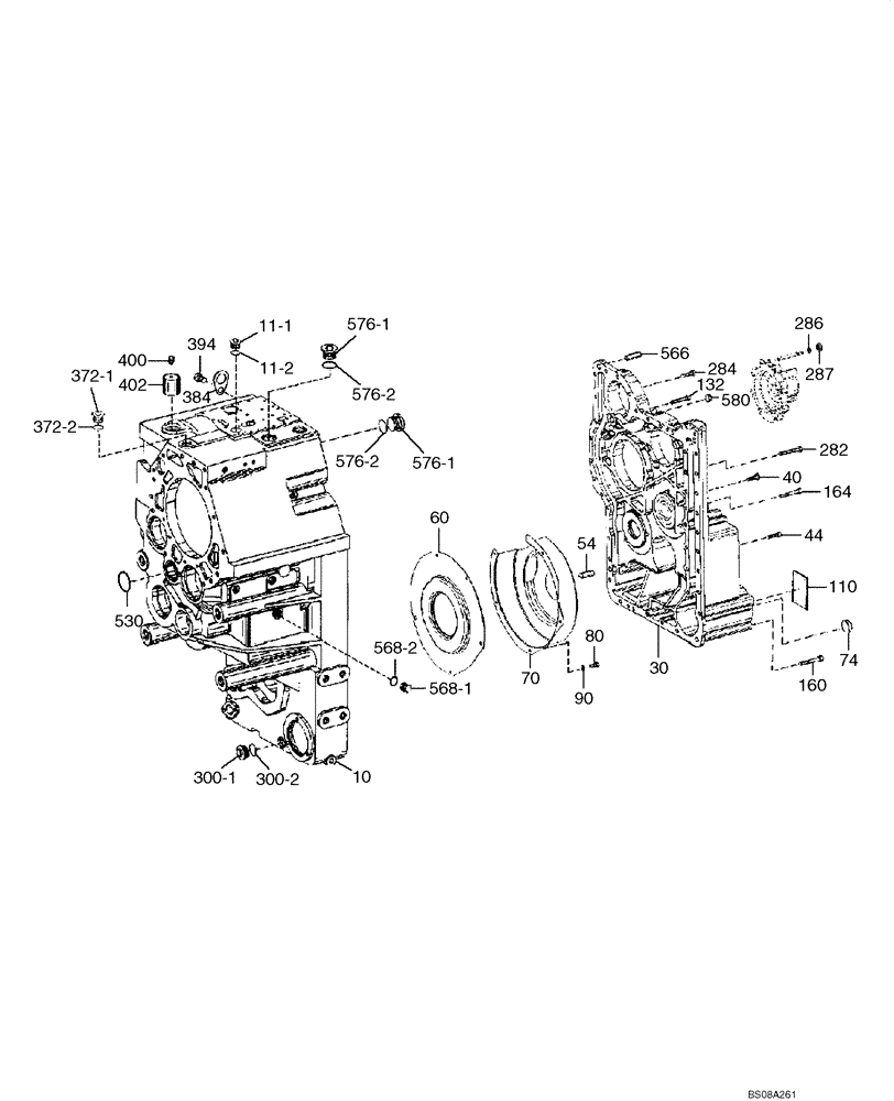 Схема запчастей Case 1221E - (06-05[01]) - TRANSMISSION - HOUSING, GEARBOX (11LH-01100) (4) (06) - POWER TRAIN