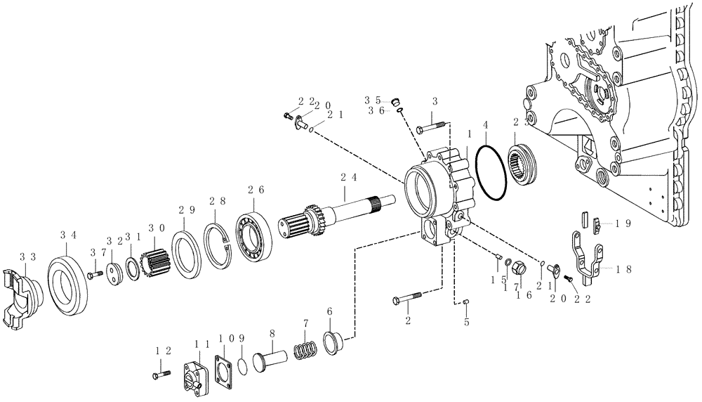 Схема запчастей Case 325 - (1.211/1[16]) - TRANSMISSION - COMPONENTS (03) - Converter / Transmission
