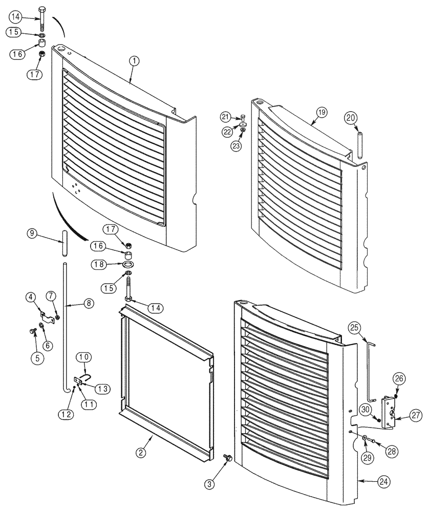 Схема запчастей Case 75XT - (09-25) - DOOR, REAR (NORTH AMERICA) (09) - CHASSIS