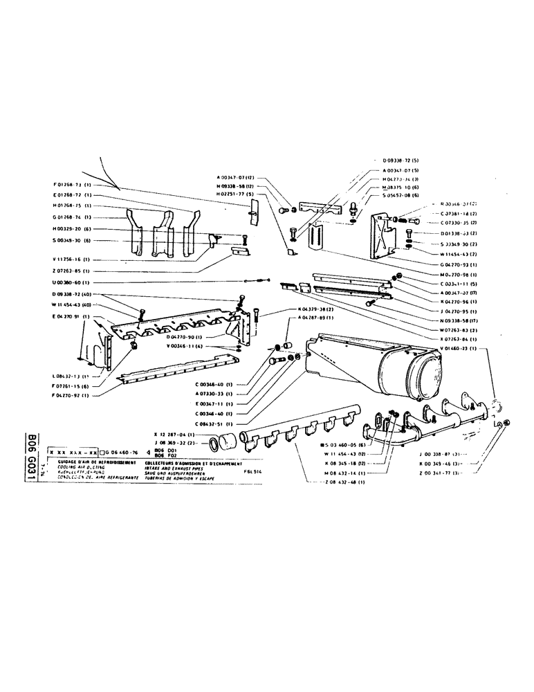 Схема запчастей Case GCK120 - (027) - COOLING AIR DUCTING, INTAKE AND EXHAUST PIPES 