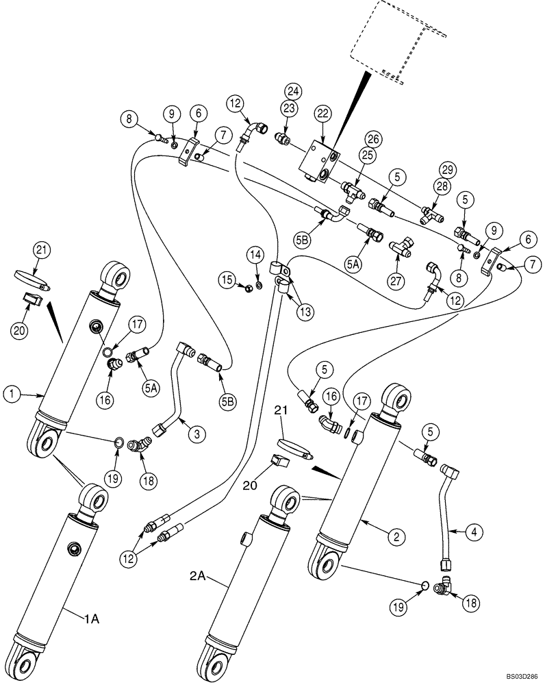 Схема запчастей Case 590SM - (08-07) - HYDRAULICS - CYLINDER, LOADER CLAM (08) - HYDRAULICS