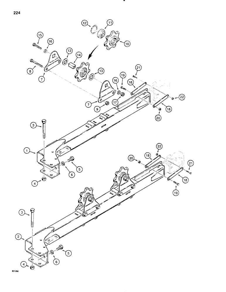 Схема запчастей Case P60 - (224) - UNIBOOMS, CHANNEL AND SPROCKET BOOMS (89) - TOOLS
