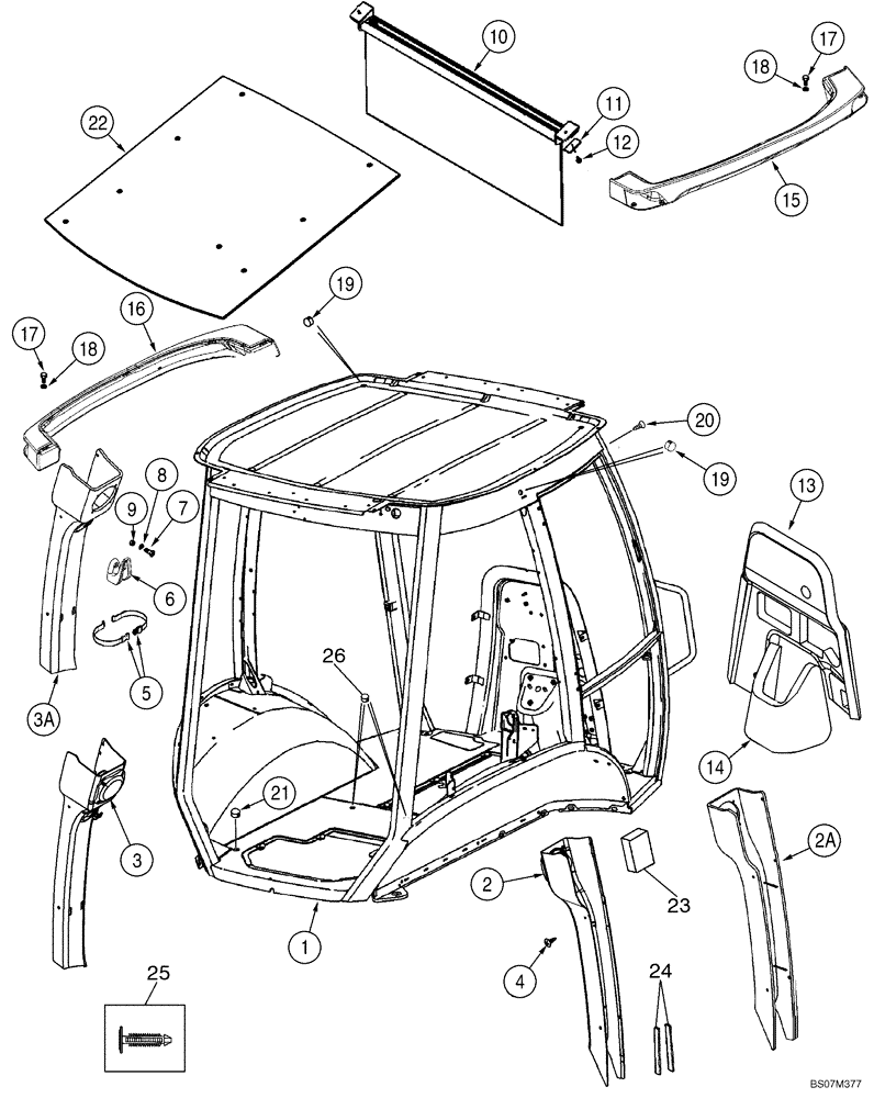Схема запчастей Case 580M - (09-54) - CAB - FRAME AND COVERS (09) - CHASSIS/ATTACHMENTS
