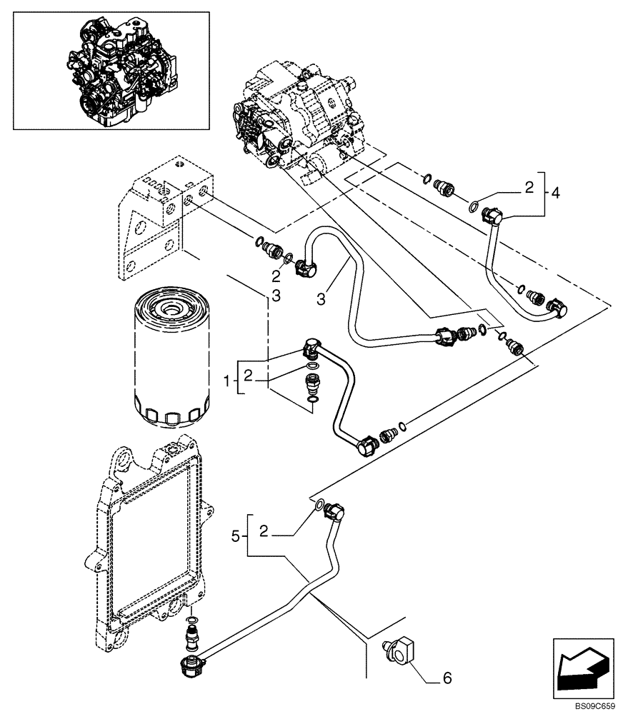 Схема запчастей Case 590SM - (03-10) - PIPING - FUEL (03) - FUEL SYSTEM
