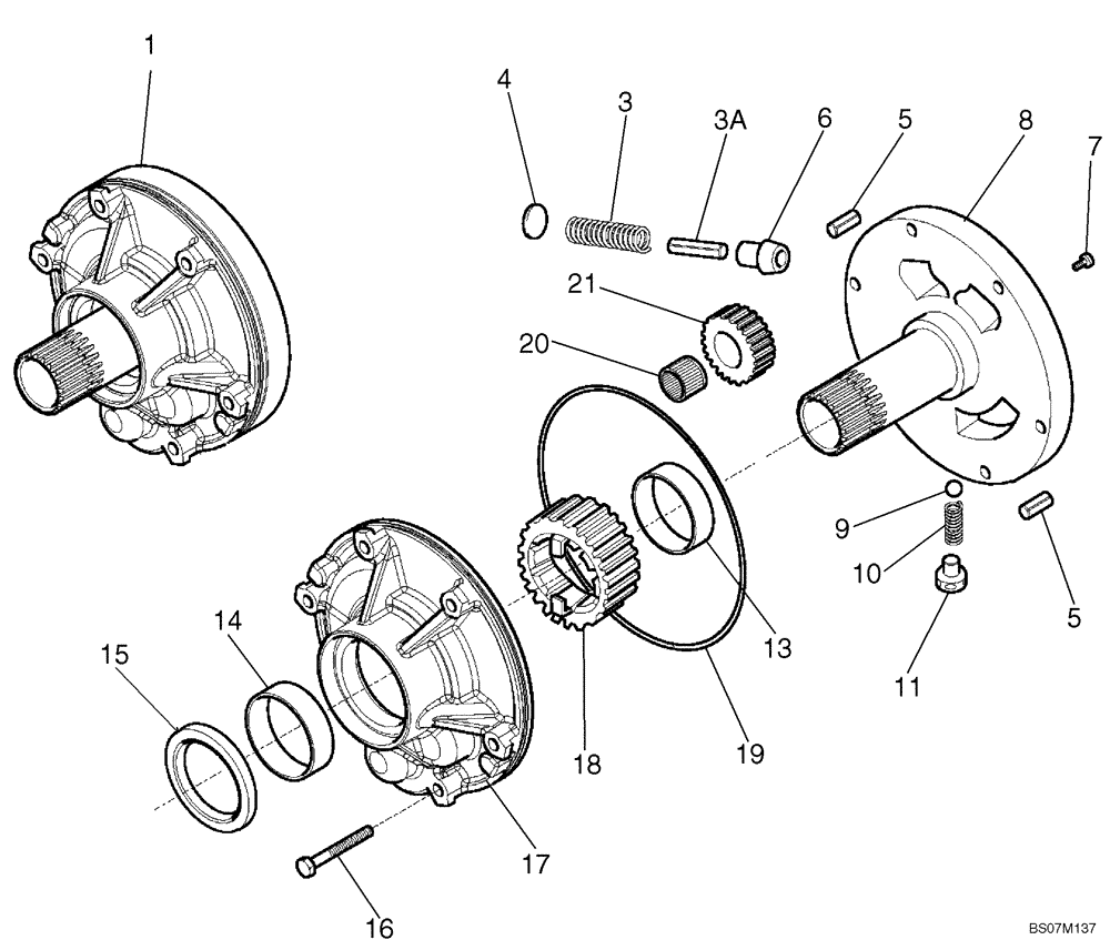 Схема запчастей Case 590SM - (06-33) - TRANSMISSION ASSY, 4WD POWERSHIFT (590SM+) - PUMP, OIL (06) - POWER TRAIN