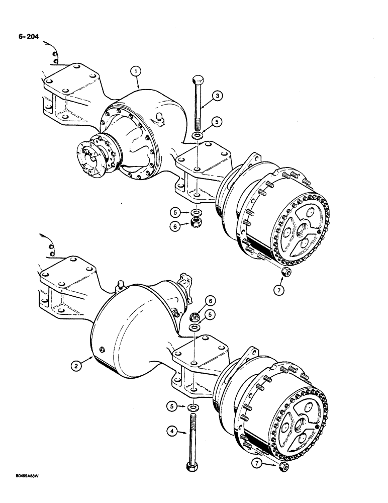 Схема запчастей Case W36 - (6-204) - AXLE ASSEMBLIES AND MOUNTING (06) - POWER TRAIN