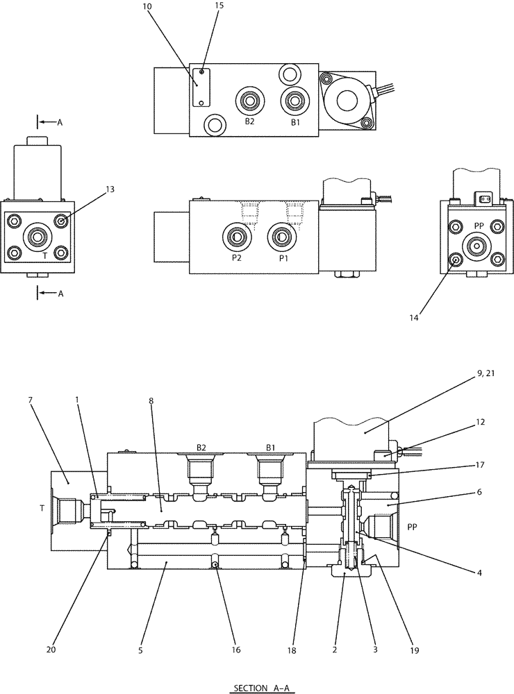 Схема запчастей Case CX50B - (07-048) - VALVE ASSY, SOLENOID P/N PE35V00001F1 (35) - HYDRAULIC SYSTEMS
