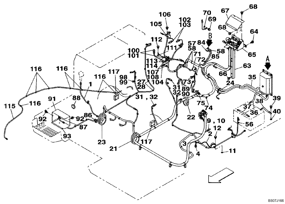 Схема запчастей Case CX130B - (04-05) - HARNESS, MAIN - CHASSIS, UPPER STRUCTURE (04) - ELECTRICAL SYSTEMS