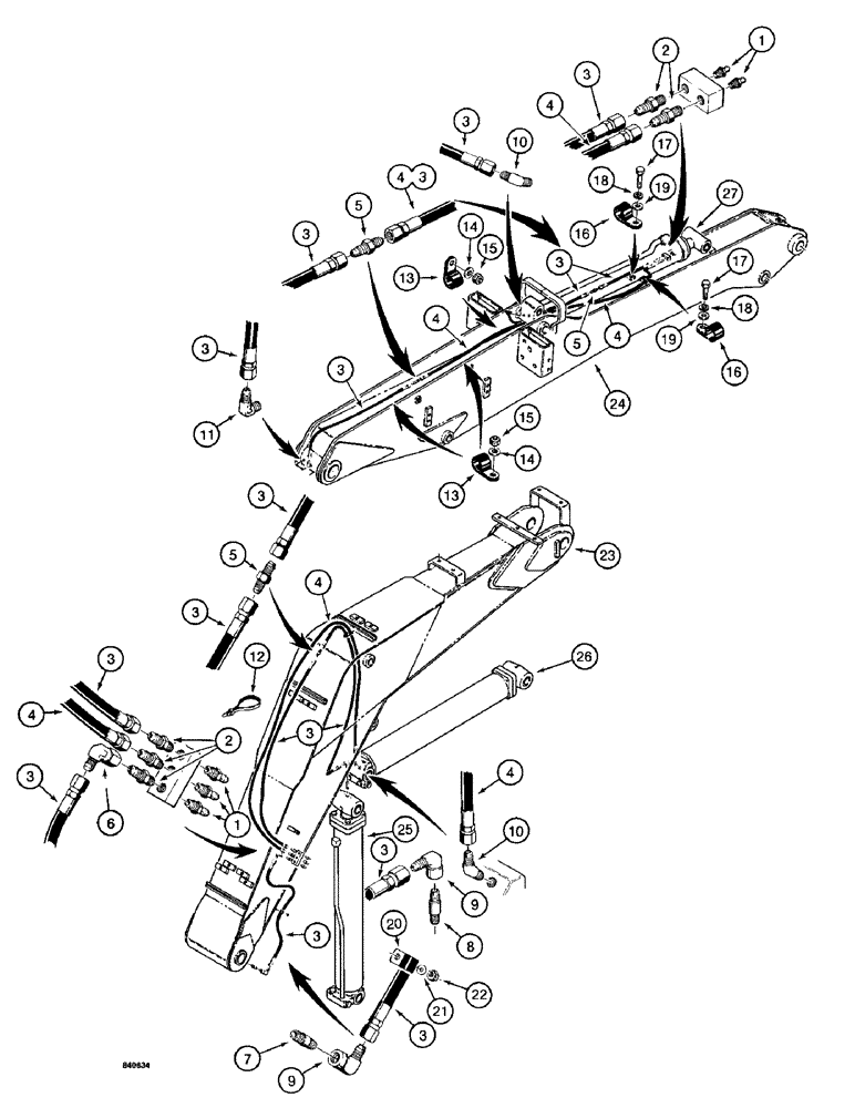 Схема запчастей Case 1187 - (318) - LUBRICATION SYSTEM, BOOM AND ARM (05) - UPPERSTRUCTURE CHASSIS