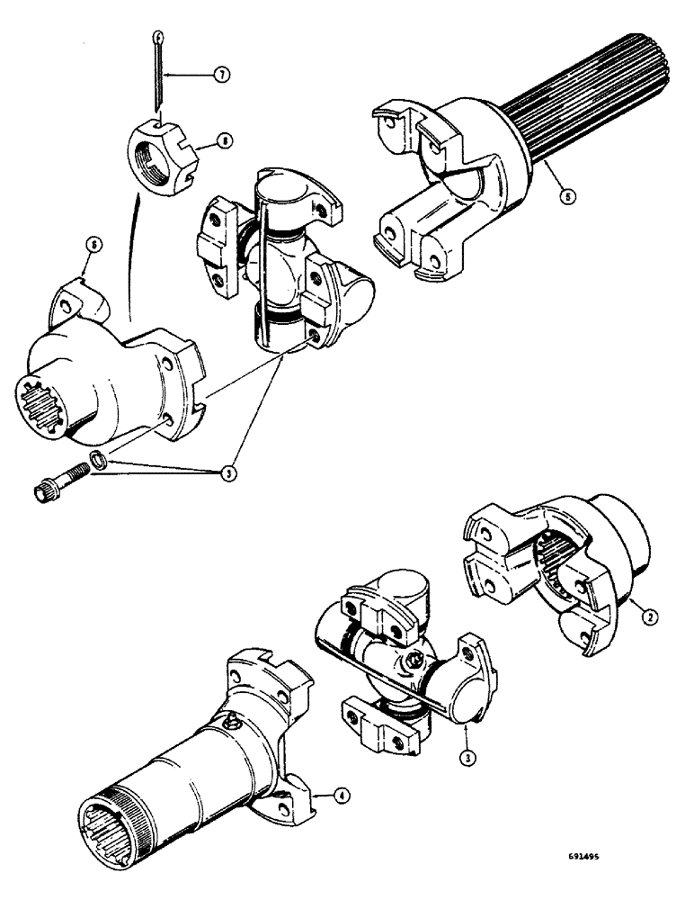 Схема запчастей Case 300 - (178) - WINCH DRIVE SHAFT, SWEED WINCH (18) - ATTACHMENT ACCESSORIES