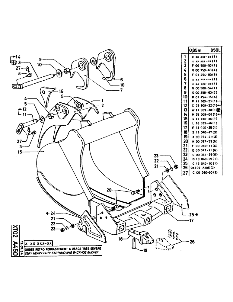Схема запчастей Case 160CK - (338) - VERY HEAVY DUTY EARTHMOVING BACKHOE BUCKET (18) - ATTACHMENT ACCESSORIES